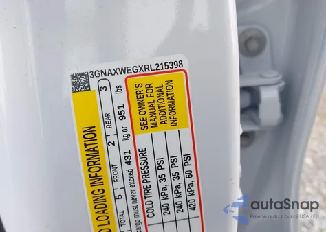 2024 Chevrolet Equinox Awd Rs z USA, uszkodzony, nr VIN 3GNAXWEGXRL215398